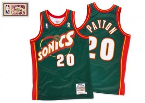 Oklahoma City Thunder #20 Mitchell and Ness SuperSonics Throwback Vert Authentic Maillot d'équipe de NBA pas cher - Gary Payton pour Homme