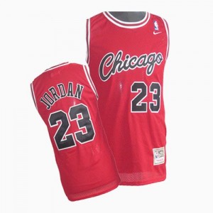 Maillot NBA Chicago Bulls #23 Michael Jordan Rouge Nike Authentic Throwback - Enfants