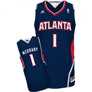 Atlanta Hawks #1 Adidas Road Bleu marin Swingman Maillot d'équipe de NBA pas cher - Tracy Mcgrady pour Homme