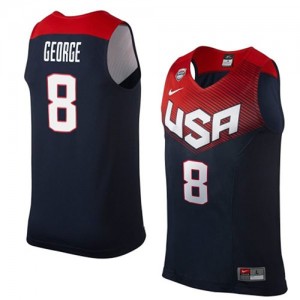 Maillot NBA Bleu marin Paul George #8 Team USA 2014 Dream Team Swingman Homme Nike
