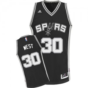 San Antonio Spurs David West #30 Road Swingman Maillot d'équipe de NBA - Noir pour Homme