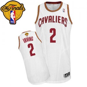 Maillot Adidas Blanc Home 2015 The Finals Patch Authentic Cleveland Cavaliers - Kyrie Irving #2 - Homme