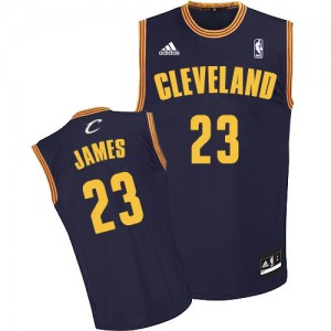 Maillot Authentic Cleveland Cavaliers NBA Throwback Bleu marin - #23 LeBron James - Homme
