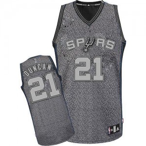 Maillot NBA San Antonio Spurs #21 Tim Duncan Gris Adidas Swingman Static Fashion - Femme