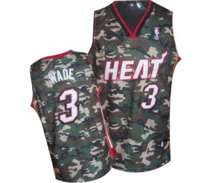 Maillot Adidas Camo Stealth Collection Finals Patch Authentic Miami Heat - Dwyane Wade #3 - Homme
