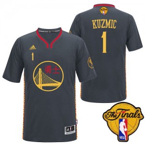 Maillot Authentic Golden State Warriors NBA Slate Chinese New Year 2015 The Finals Patch Noir - #1 Ognjen Kuzmic - Homme