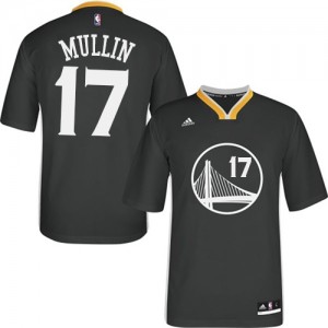 Maillot NBA Golden State Warriors #17 Chris Mullin Noir Adidas Authentic Alternate - Homme