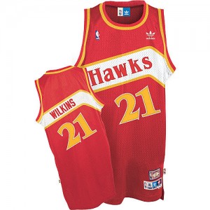 Maillot Authentic Atlanta Hawks NBA Throwback Rouge - #21 Dominique Wilkins - Homme