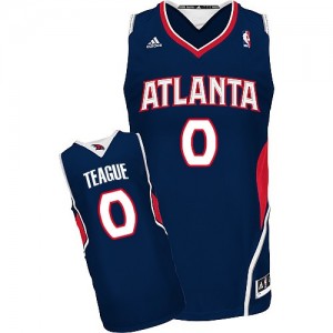 Maillot NBA Bleu marin Jeff Teague #0 Atlanta Hawks Road Swingman Homme Adidas