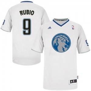 Maillot NBA Authentic Ricky Rubio #9 Minnesota Timberwolves 2013 Christmas Day Blanc - Homme