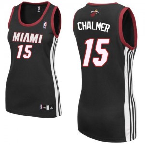 Maillot NBA Miami Heat #15 Mario Chalmer Noir Adidas Swingman Road - Femme