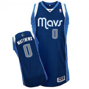Maillot NBA Authentic Wesley Matthews #0 Dallas Mavericks Alternate Bleu marin - Homme