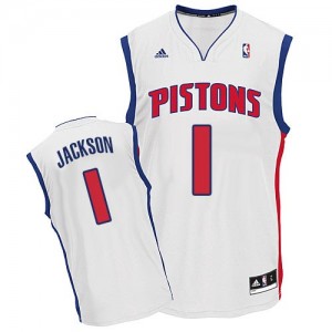 Detroit Pistons Reggie Jackson #1 Home Swingman Maillot d'équipe de NBA - Blanc pour Homme
