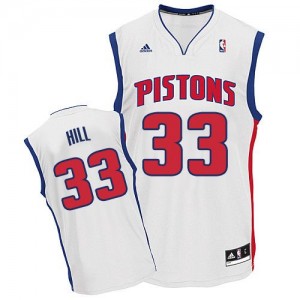 Maillot NBA Blanc Grant Hill #33 Detroit Pistons Home Swingman Homme Adidas
