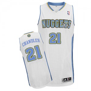 Denver Nuggets #21 Adidas Home Blanc Authentic Maillot d'équipe de NBA boutique en ligne - Wilson Chandler pour Homme