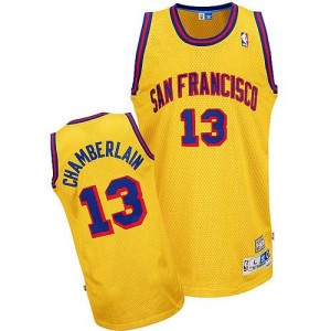 Maillot Adidas Or Throwback San Francisco Authentic Golden State Warriors - Wilt Chamberlain #13 - Homme