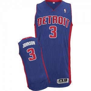 Detroit Pistons Stanley Johnson #3 Road Authentic Maillot d'équipe de NBA - Bleu royal pour Homme