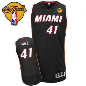 Maillot Authentic Miami Heat NBA Road Finals Patch Noir - #41 Glen Rice - Homme