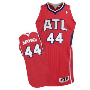 Maillot NBA Rouge Pete Maravich #44 Atlanta Hawks Alternate Authentic Homme Adidas