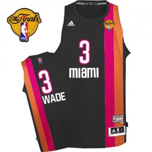 Maillot NBA Noir Dwyane Wade #3 Miami Heat ABA Hardwood Classic Finals Patch Swingman Homme Adidas