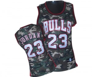 Chicago Bulls #23 Adidas Stealth Collection Camo Authentic Maillot d'équipe de NBA Remise - Michael Jordan pour Femme