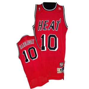 Maillot NBA Rouge Tim Hardaway #10 Miami Heat Throwback Authentic Homme Adidas