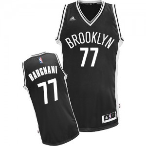 Maillot NBA Noir Andrea Bargnani #77 Brooklyn Nets Road Swingman Homme Adidas