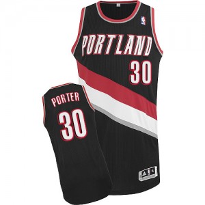 Maillot NBA Portland Trail Blazers #30 Terry Porter Noir Adidas Authentic Road - Homme