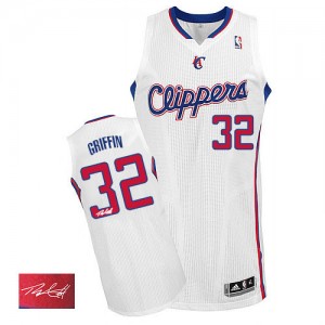 Los Angeles Clippers Blake Griffin #32 Home Autographed Authentic Maillot d'équipe de NBA - Blanc pour Homme