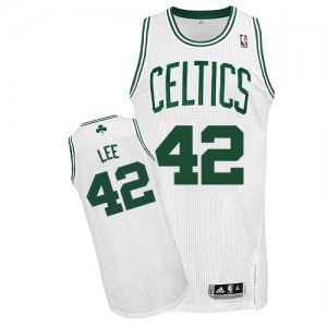Boston Celtics #42 Adidas Home Blanc Authentic Maillot d'équipe de NBA Remise - David Lee pour Homme
