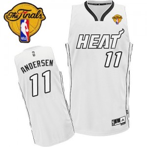 Miami Heat Chris Andersen #11 Finals Patch Swingman Maillot d'équipe de NBA - Blanc pour Homme