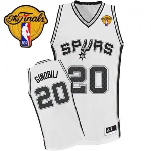 Maillot Adidas Blanc Home Finals Patch Authentic San Antonio Spurs - Manu Ginobili #20 - Homme