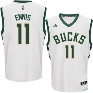 Milwaukee Bucks #11 Adidas Home Blanc Authentic Maillot d'équipe de NBA Remise - Tyler Ennis pour Homme