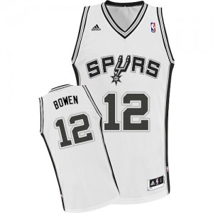 San Antonio Spurs #12 Adidas Home Blanc Swingman Maillot d'équipe de NBA la meilleure qualité - Bruce Bowen pour Homme