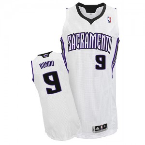 Maillot NBA Sacramento Kings #9 Rajon Rondo Blanc Adidas Authentic Home - Enfants