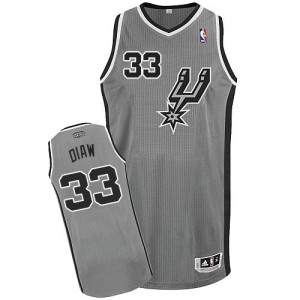San Antonio Spurs #33 Adidas Alternate Gris argenté Authentic Maillot d'équipe de NBA Promotions - Boris Diaw pour Homme