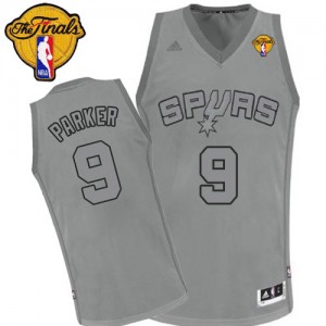 San Antonio Spurs #9 Adidas Big Color Fashion Finals Patch Gris Swingman Maillot d'équipe de NBA Soldes discount - Tony Parker pour Homme