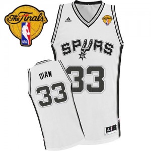 Maillot NBA Blanc Boris Diaw #33 San Antonio Spurs Home Finals Patch Swingman Homme Adidas