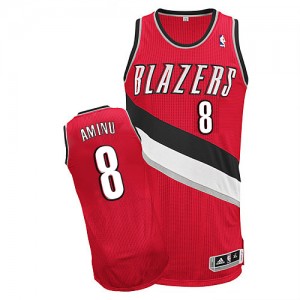 Maillot NBA Portland Trail Blazers #8 Al-Farouq Aminu Rouge Adidas Authentic Alternate - Homme