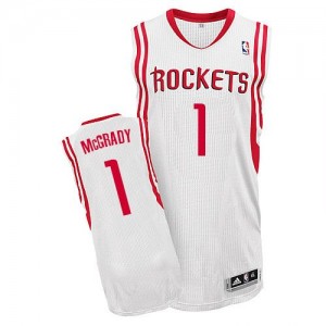 Maillot Adidas Blanc Home Authentic Houston Rockets - Tracy McGrady #1 - Homme