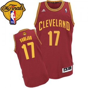 Maillot Adidas Vin Rouge Road 2015 The Finals Patch Swingman Cleveland Cavaliers - Anderson Varejao #17 - Homme