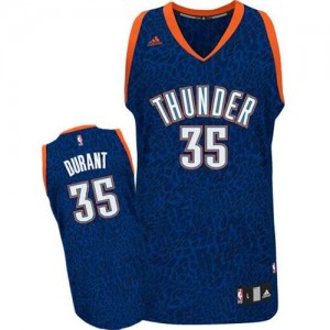 Maillot Authentic Oklahoma City Thunder NBA Crazy Light Bleu - #35 Kevin Durant - Homme