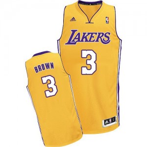 Maillot NBA Los Angeles Lakers #3 Anthony Brown Or Adidas Swingman Home - Homme