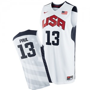 Maillot NBA Authentic Chris Paul #13 Team USA 2012 Olympics Blanc - Homme