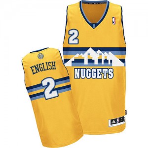 Maillot Adidas Or Alternate Authentic Denver Nuggets - Alex English #2 - Homme