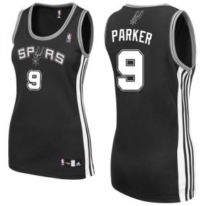 San Antonio Spurs #9 Adidas Road Noir Authentic Maillot d'équipe de NBA Prix d'usine - Tony Parker pour Femme