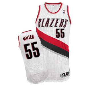 Maillot NBA Blanc Mike Miller #55 Portland Trail Blazers Home Authentic Homme Adidas