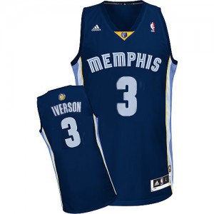 Maillot NBA Authentic Allen Iverson #3 Memphis Grizzlies Road Bleu marin - Homme