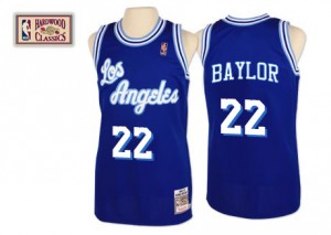 Maillot NBA Los Angeles Lakers #22 Elgin Baylor Bleu Mitchell and Ness Swingman Throwback - Homme