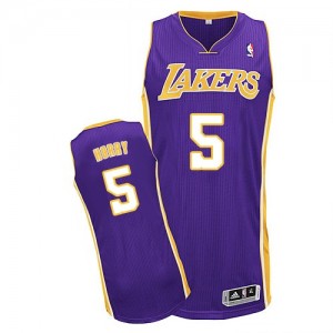 Los Angeles Lakers Robert Horry #5 Road Authentic Maillot d'équipe de NBA - Violet pour Homme